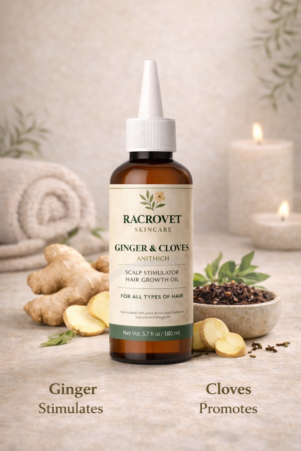 Racrovet Ginger & Cloves Botanical Hair Oil
