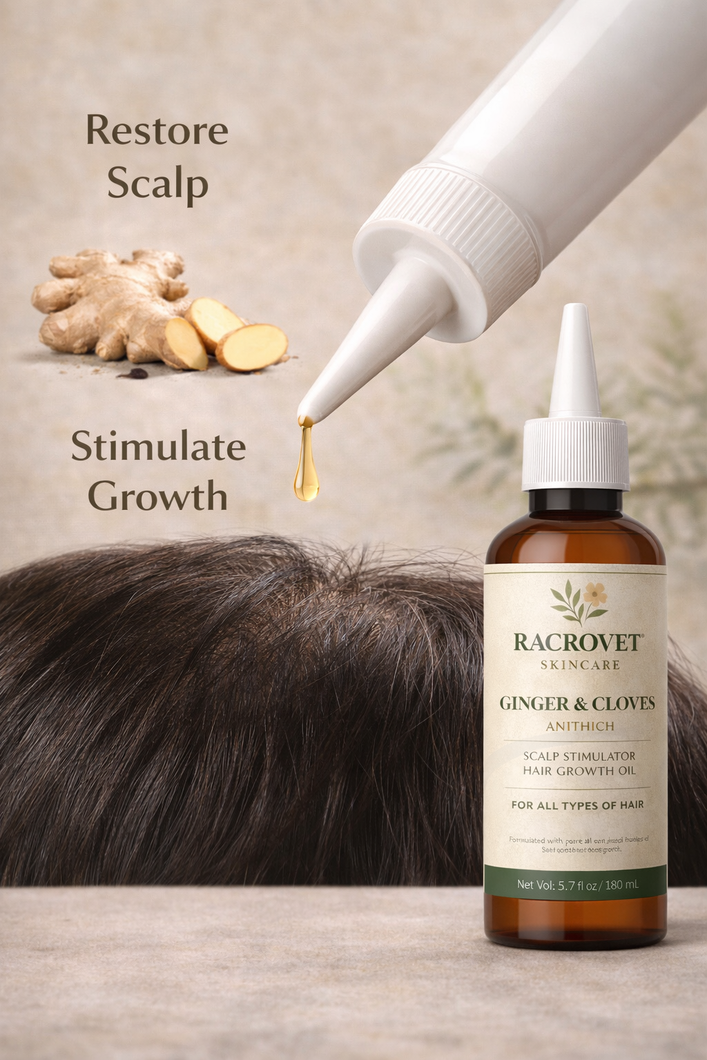 Racrovet Ginger & Cloves Botanical Hair Oil