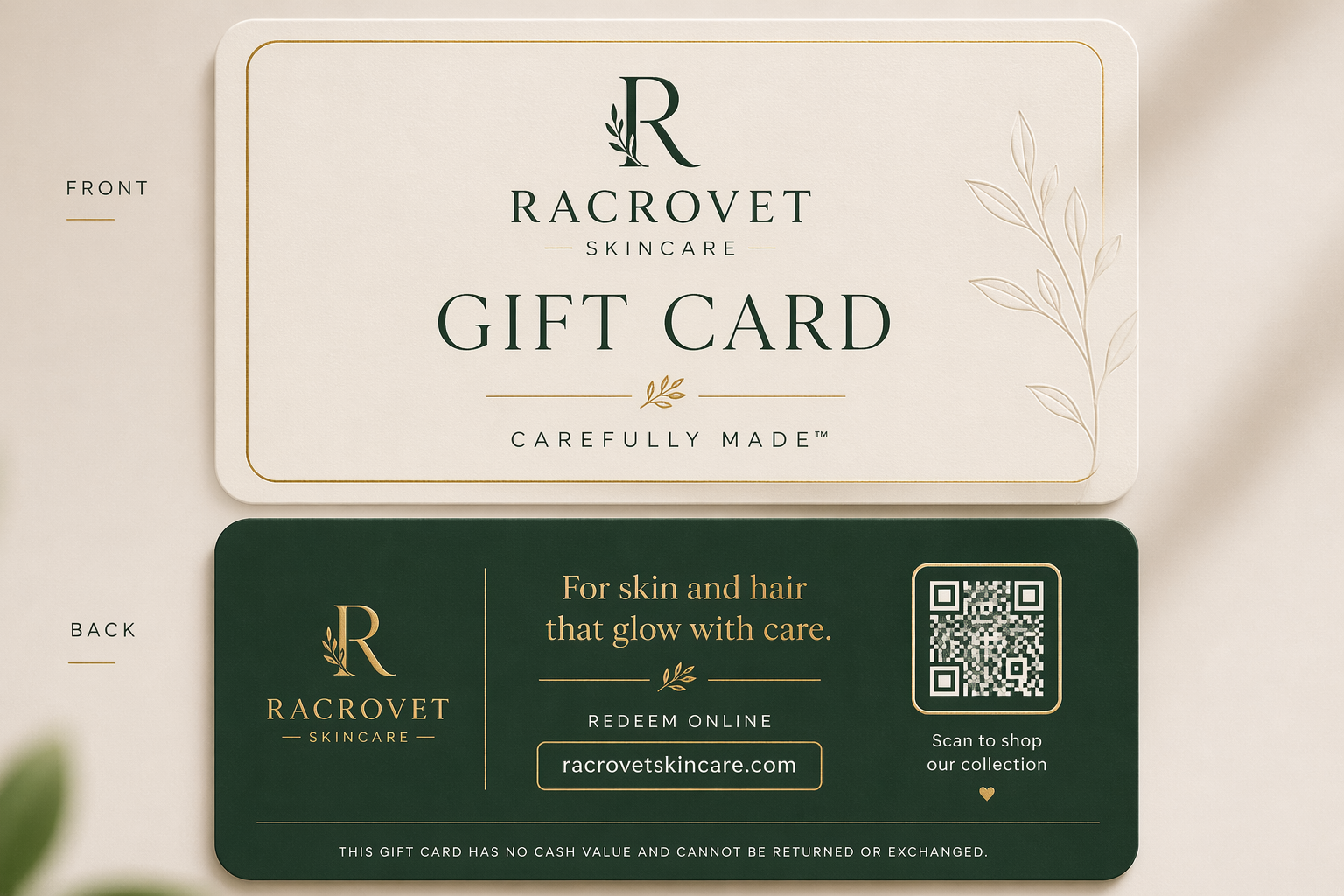 Racrovet Skincare Gift Card