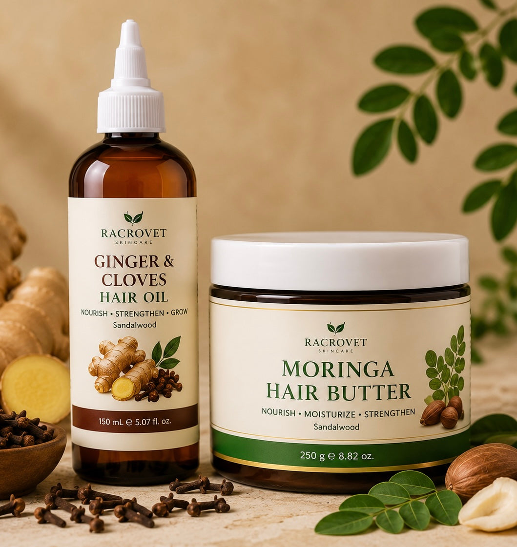 Ginger & Cloves Hair Oil + Moringa Hair Butter Duo